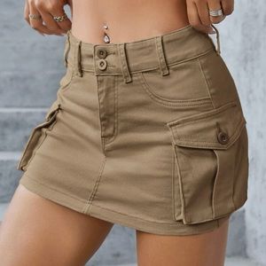 Khaki Mini Skirt: SHEIN